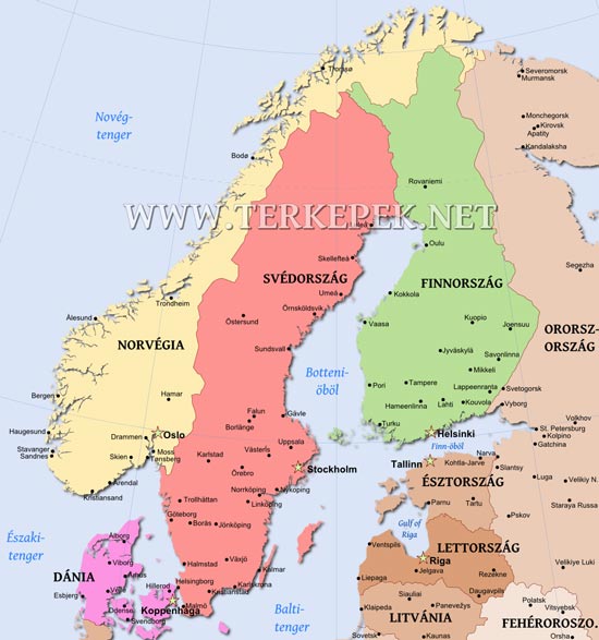 Skandinávia Térkép